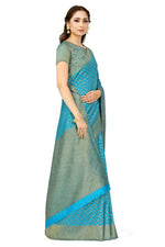 Thumbnail for Mimosa Women's Patola Art Silk Turquoise Blue Saree - Distacart