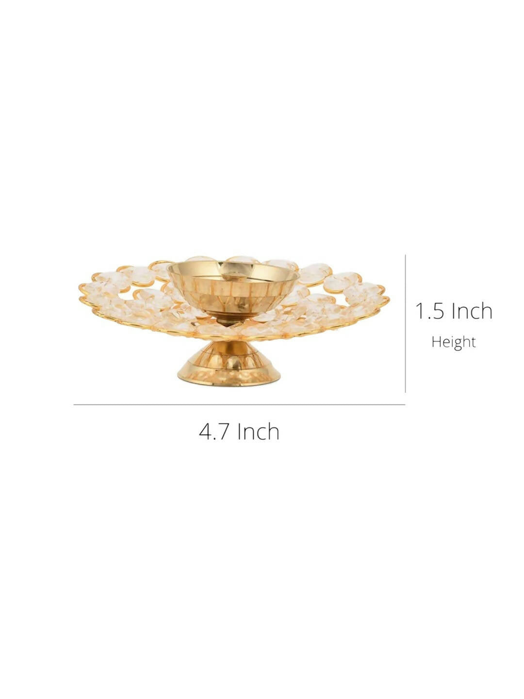 CraftVatika Gold-Toned Crystal Akhand Diya Oil Puja Lamp - Distacart