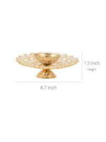 Thumbnail for CraftVatika Gold-Toned Crystal Akhand Diya Oil Puja Lamp - Distacart