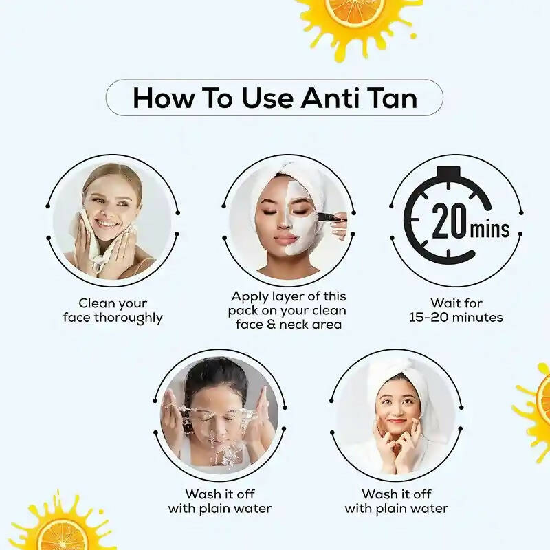 VCare Anti-Tan Facial Pack For Glowing Skin - Distacart