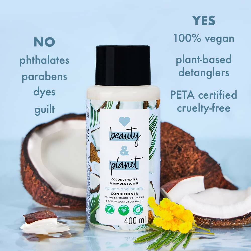 Love Beauty And Planet Coconut Water and Mimosa Flower Paraben Free Volume and Bounty Conditioner - Distacart