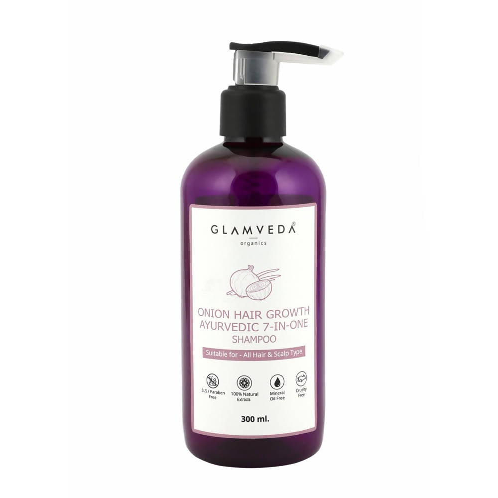 Glamveda Onion Hair Growth Ayurvedic 7 In One Shampoo