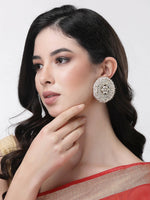 Thumbnail for NVR Women Gold-Toned Circular Studs Earrings - Distacart