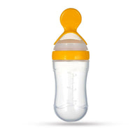 Thumbnail for Goodmunchkins Silicone Spoon Food Feeder Silicone Bottle for Babies-Yellow - Distacart