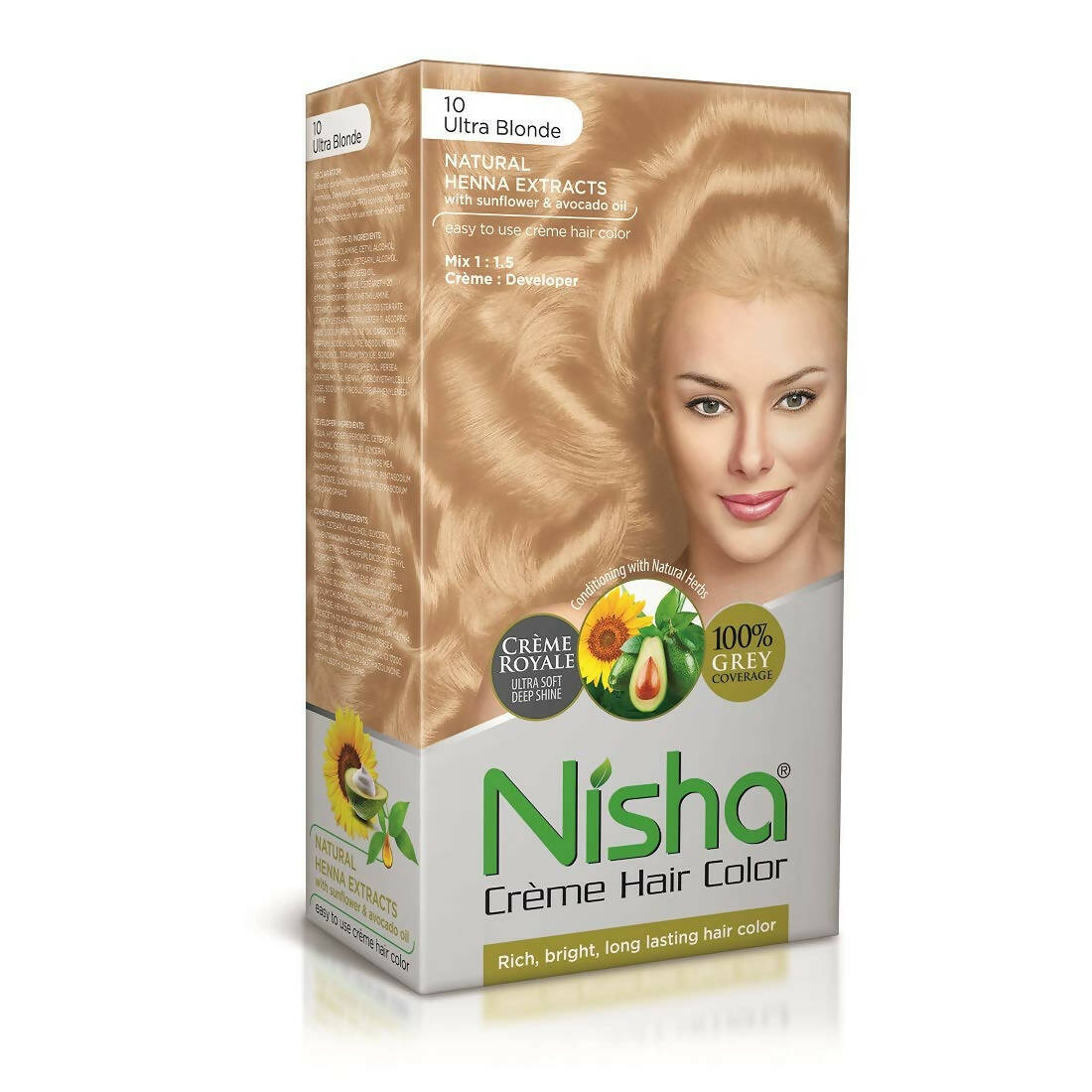 Nisha Creme Hair Color Ultra Blonde - Distacart