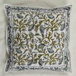 Thumbnail for The Decor Nook Green / Teal Leaf Print With Teal Border Cushion Cover - Distacart
