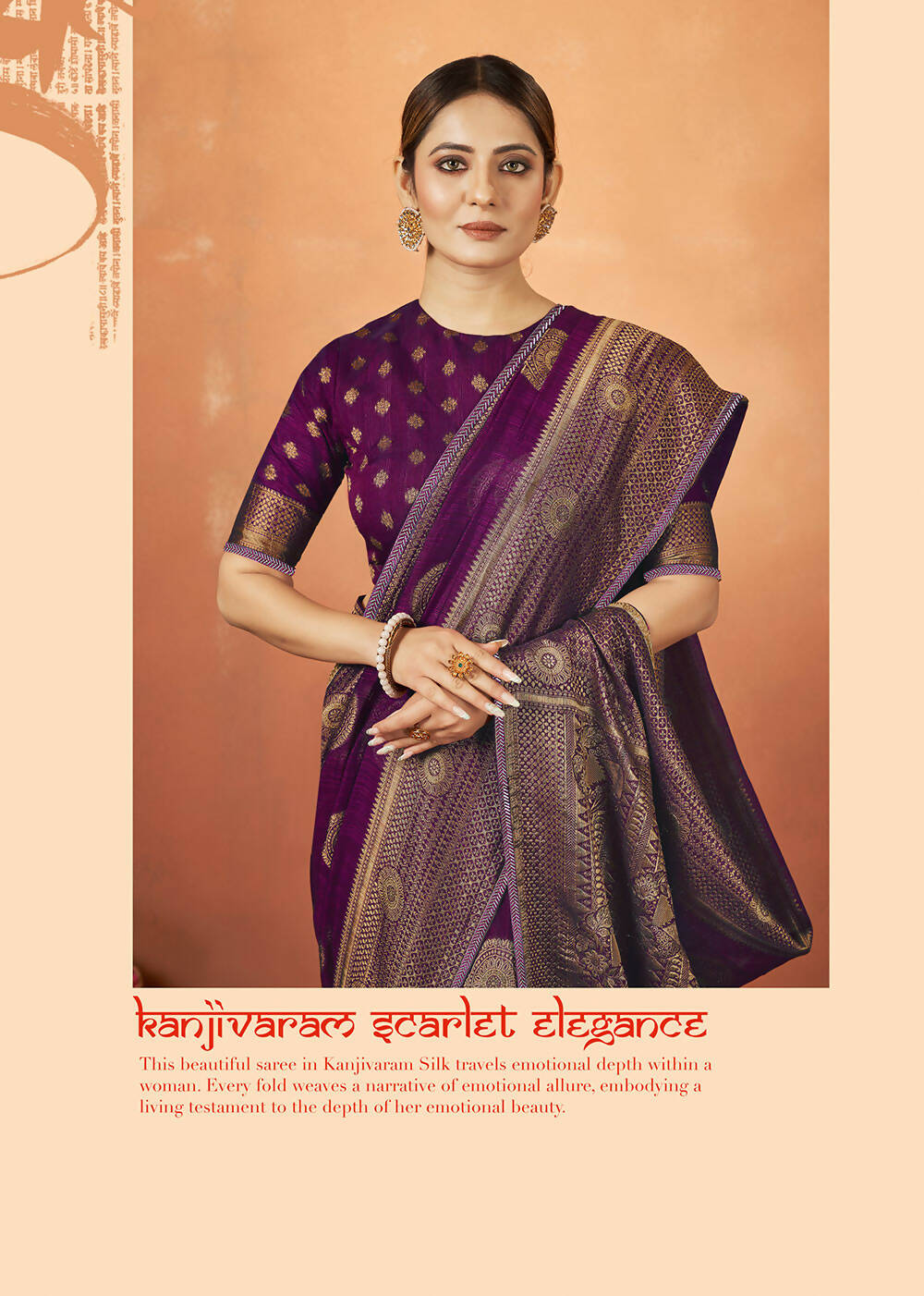 Purple Kanjivaram two tone Silk Woven Design Saree With Unstitched Blouse Piece - Norita Royal Pradha - Distacart