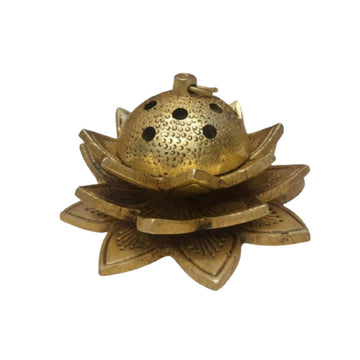 Tamas Brass Handcrafted Lotus Dhoop Stand with Antique Finish - Distacart