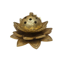 Thumbnail for Tamas Brass Handcrafted Lotus Dhoop Stand with Antique Finish - Distacart