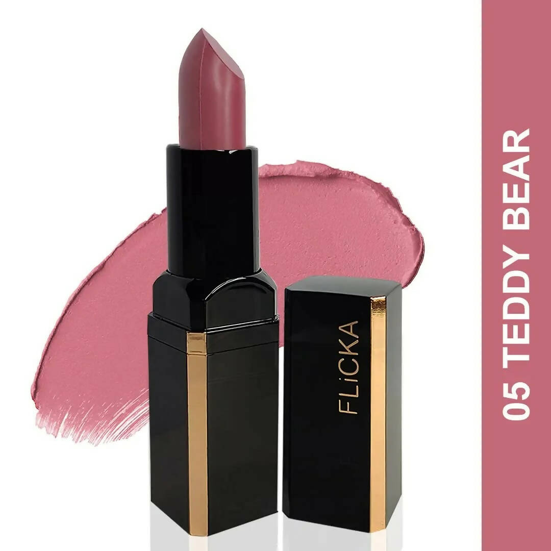 FLiCKA Lip Poetry Matte Lipstick Shade 05 Teddy Bear - Pink Nude - Distacart