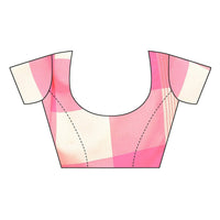 Thumbnail for Vamika Pink Cotton Silk Weaving Saree (Gamma Checks Pink) - Distacart