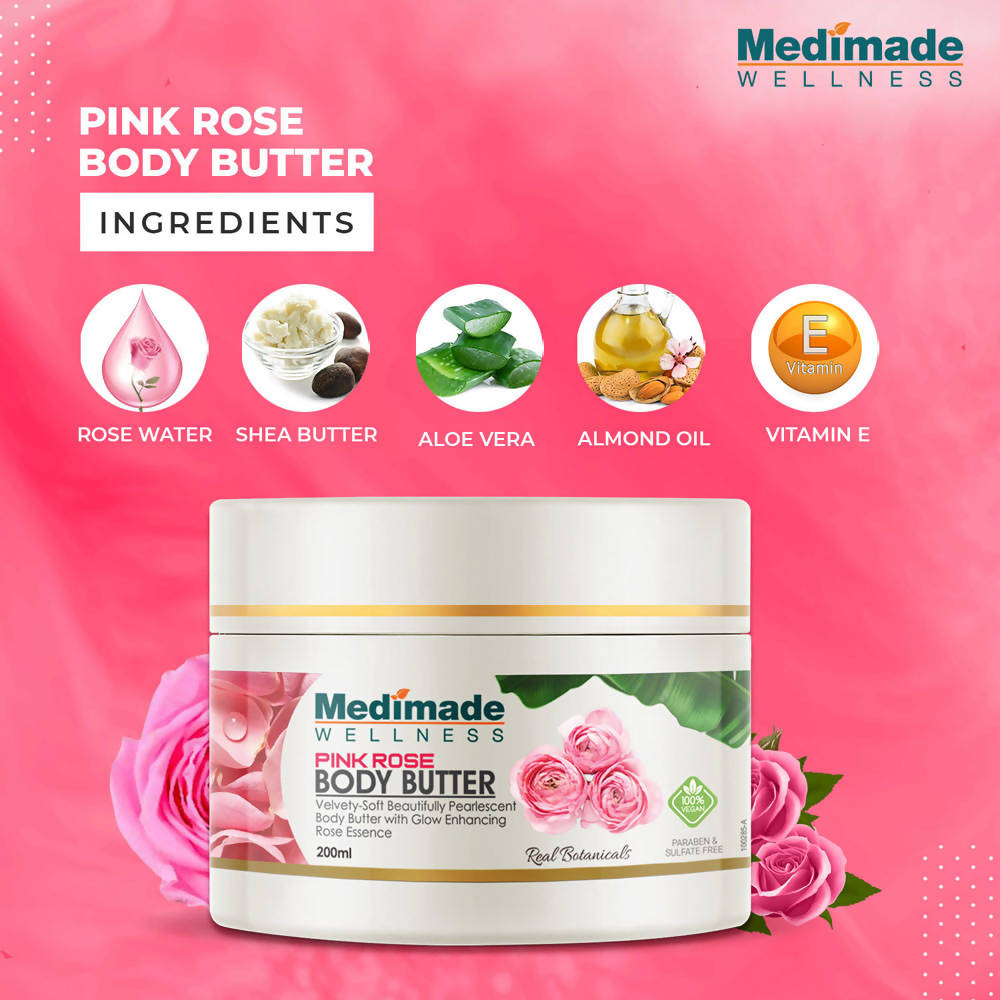 Medimade Wellness Pink Rose Body Butter - Distacart