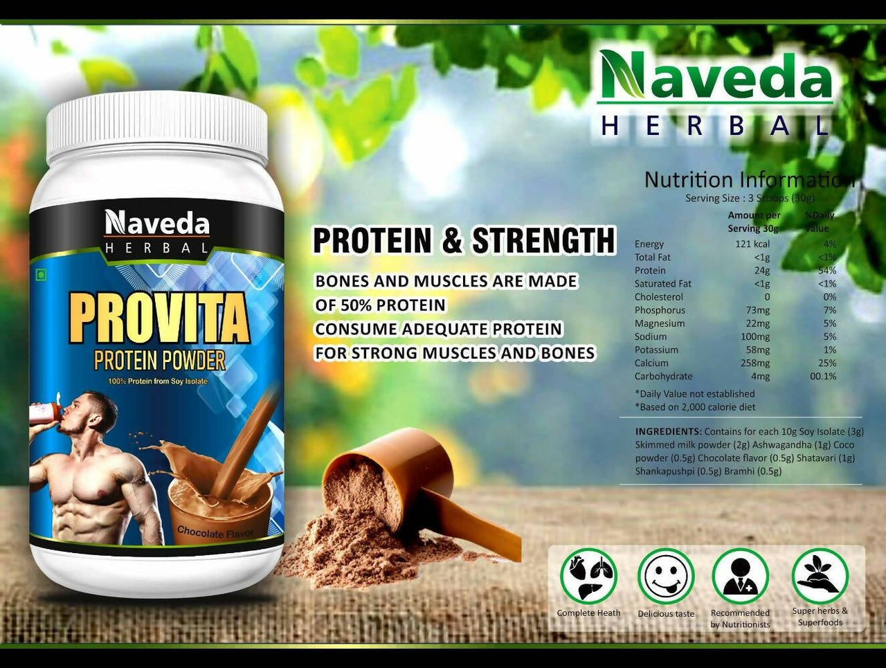 Naveda Herbal Provita Protein Powder - Distacart