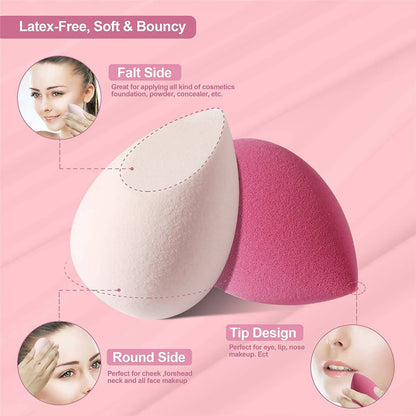 Favon Pack of 4 Professional Makeup Sponges with Storage Box - Distacart