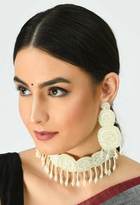 Thumbnail for Mominos Fashion Johar Kamal Handicraft Pearls Necklace with Earrings For Women - Distacart