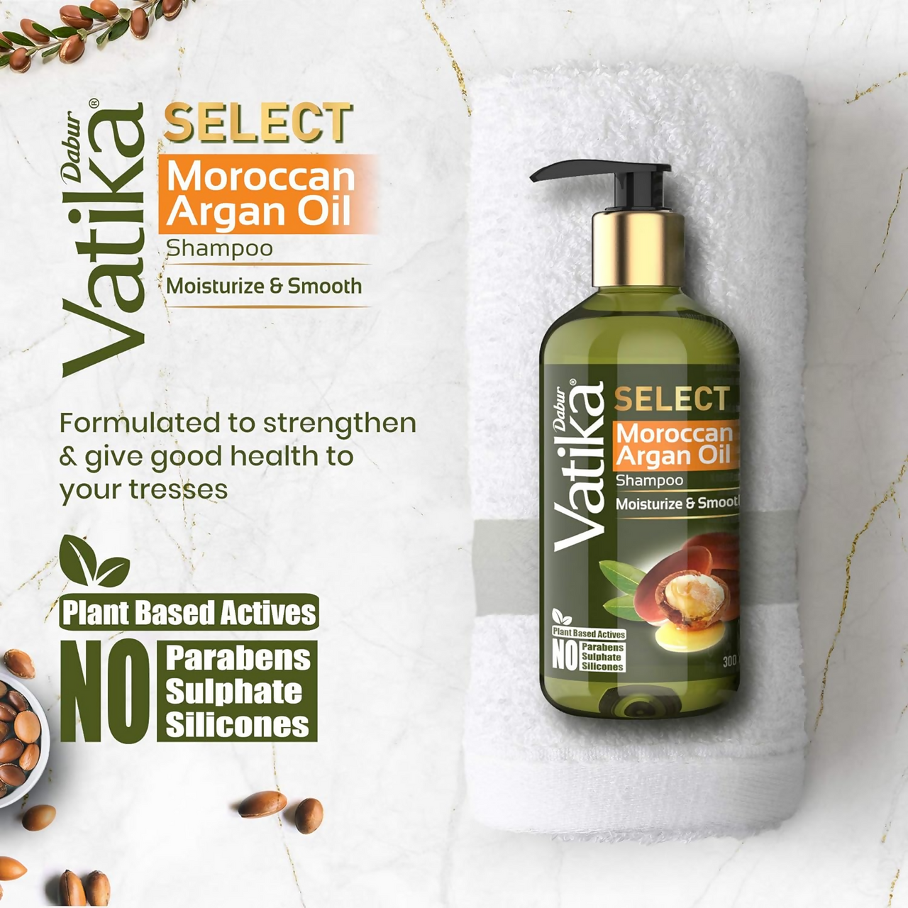 Dabur Vatika Select Moroccan Argan Oil Shampoo - Distacart