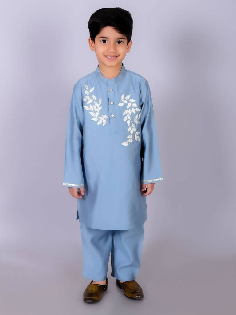 Lil Drama Ethnic Boys Blue Kurta with Pant set - Distacart