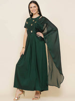 Thumbnail for Women Republic Green Hand Embellished Gown - Distacart