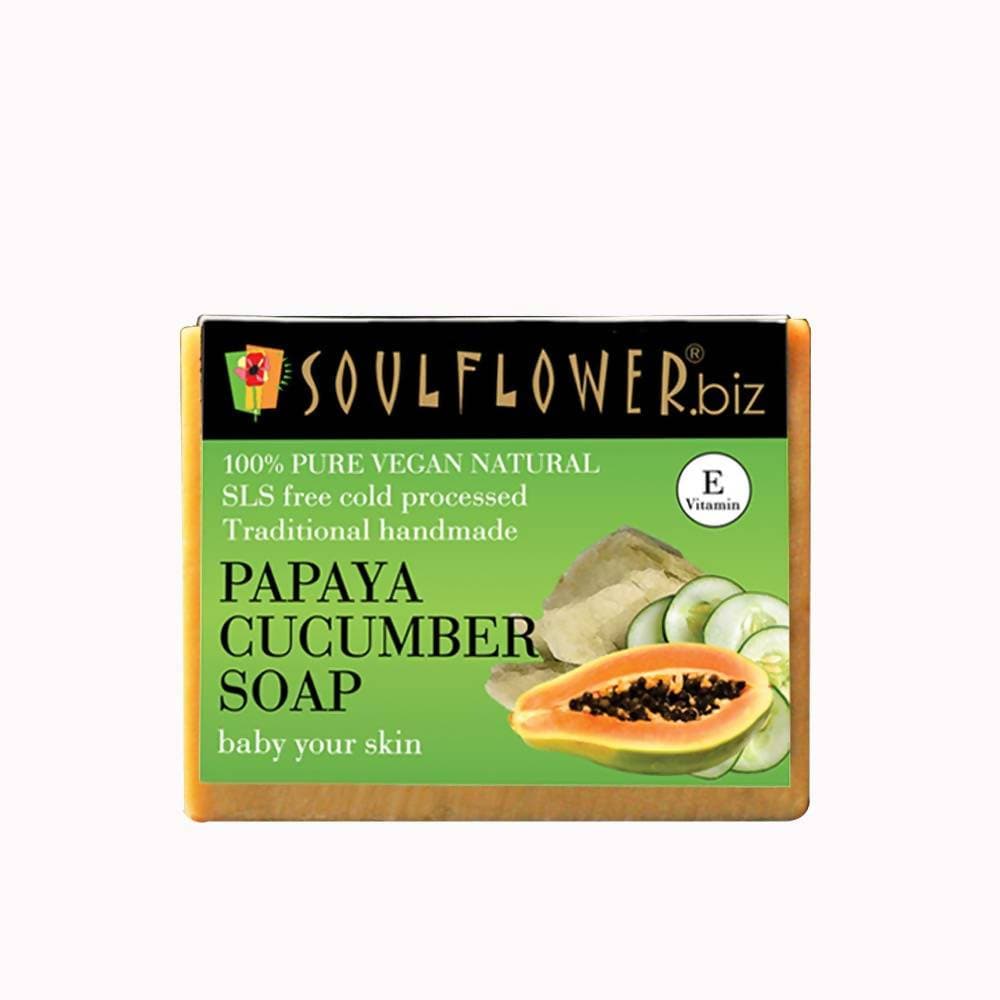Soulflower Papaya And Cucumber Handmade Soap - Distacart