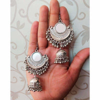 Thumbnail for Bollywood Style Half Moon Jhumki Earrings