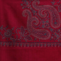 Thumbnail for Nizalia Handmade Sozni Work Brick Red Pashmina