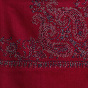 Nizalia Handmade Sozni Work Brick Red Pashmina