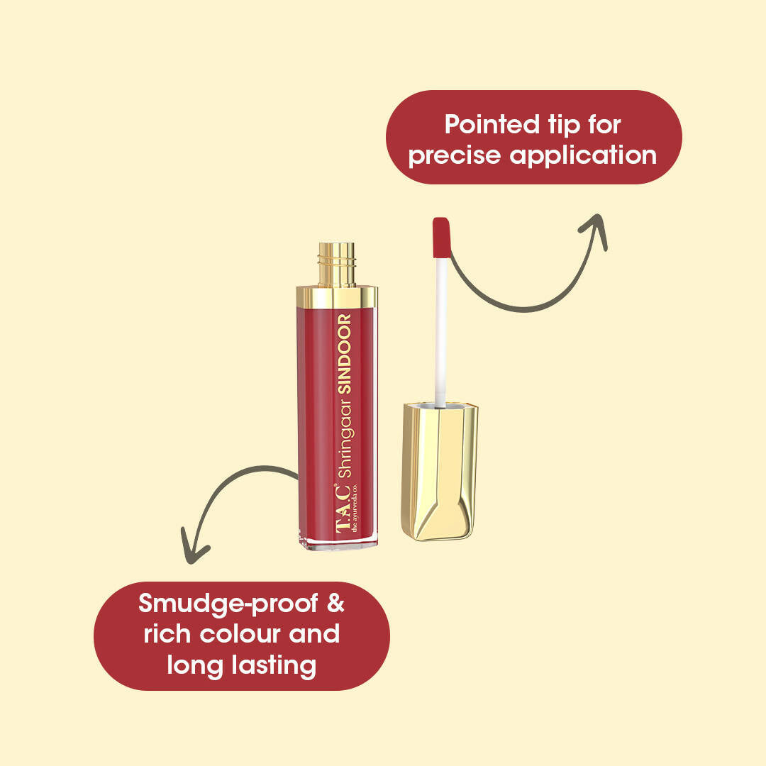 TAC - The Ayurveda Co. 100% Natural Herbal Liquid Sindoor Maroon - Distacart