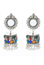 Thumbnail for Mominos Fashion Johar Kamal Women Multi Kundan Oxidised Jhumkas - Distacart