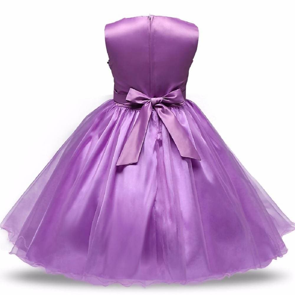 Asmaani Baby Girl's Lavender Color Satin A-Line Maxi Full Length Dress (AS-DRESS_22047) - Distacart