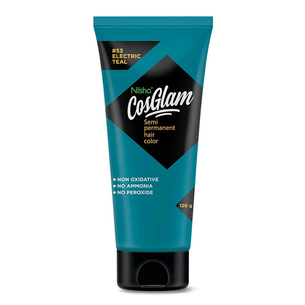 Nisha Cosglam Semi Permanent Hair Color 53 Electric Teal - Distacart