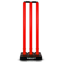 Thumbnail for Boldfit Cricket Stumps with Stand & Bails - Red - Distacart