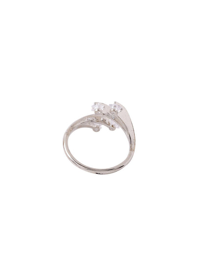 NVR Women's Stylish Latest Silver Plated Ring With Ad Stones - Distacart