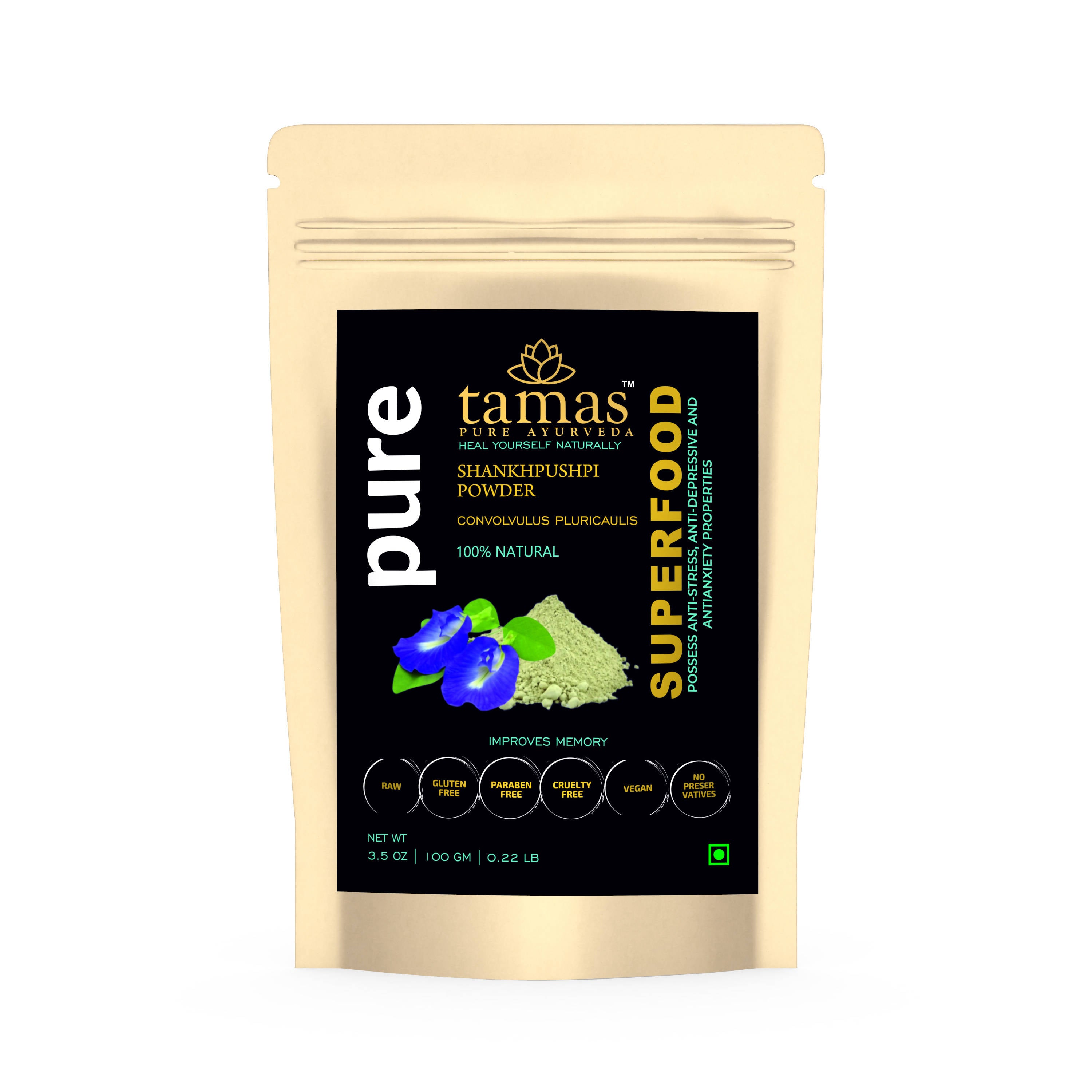Tamas Pure Ayurveda Superfood Natural Shankhpushpi Powder - Distacart