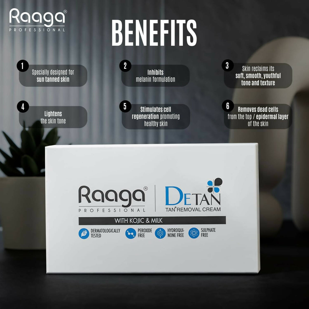Raaga Professional De-Tan Tan Removal Cream Kojic & Milk - Distacart