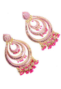 Thumbnail for Tehzeeb Creations Pink Colour Earrings With Pearl