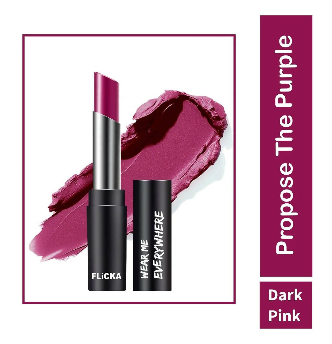 FLiCKA Wear Me Everywhere Creamy Matte Lipstick Propose The Purple - Distacart