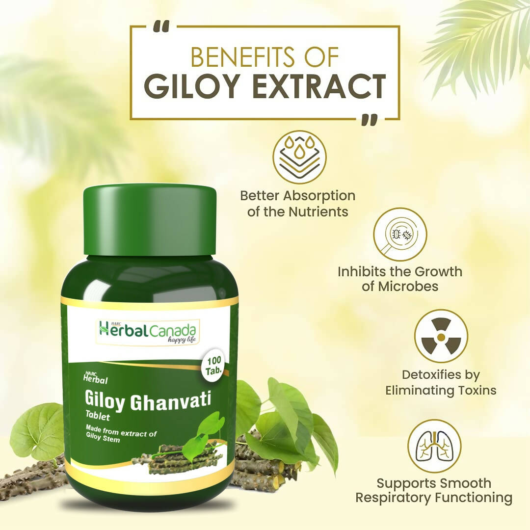 Herbal Canada Giloy Ghanvati Tablets - Distacart
