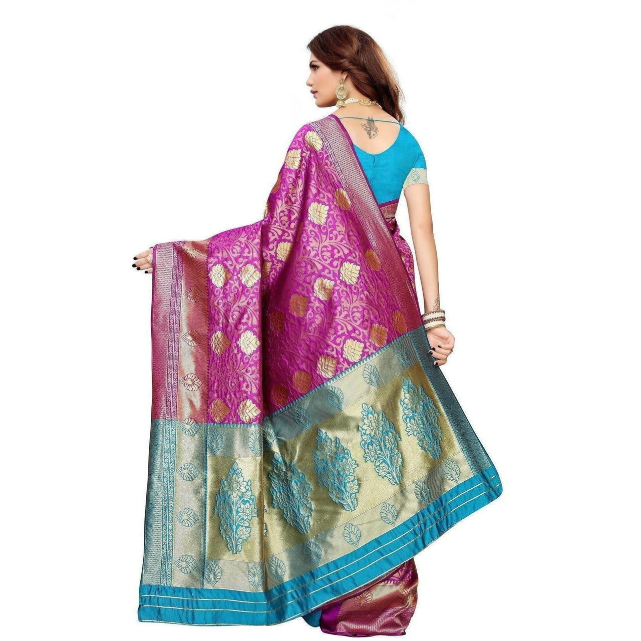 Vamika Banarasi Jaquard Purple Weaving Saree (BANARASI 07)