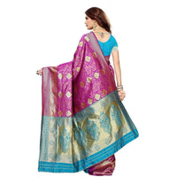 Thumbnail for Vamika Banarasi Jaquard Purple Weaving Saree (BANARASI 07)