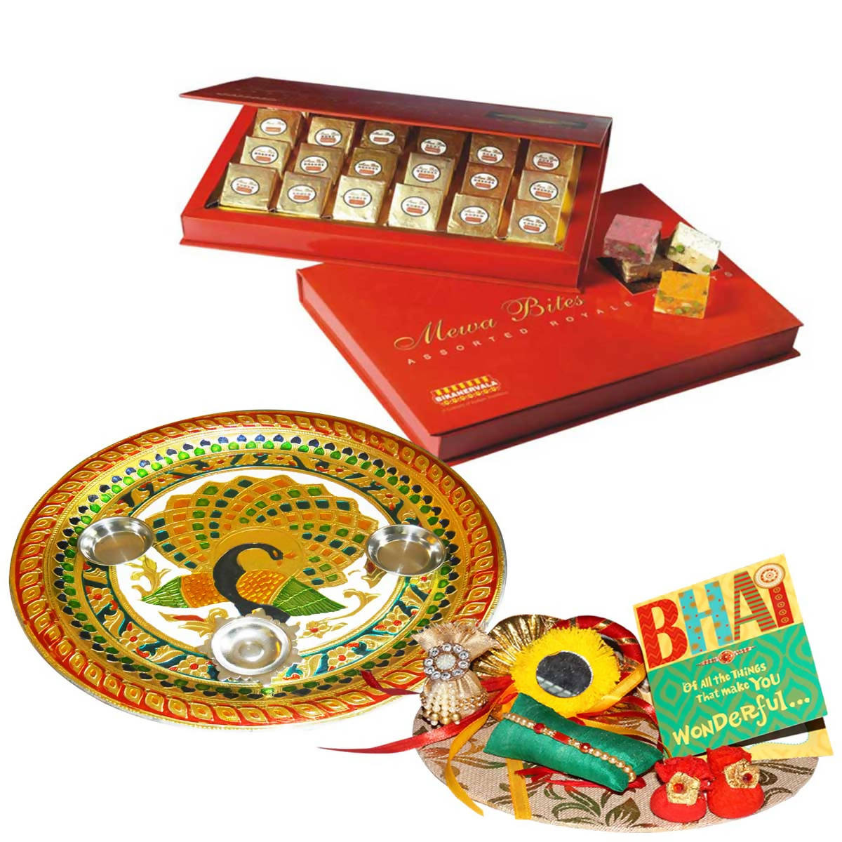 Bikano MewaBites Rakhi Puja Thali Gifts - Distacart