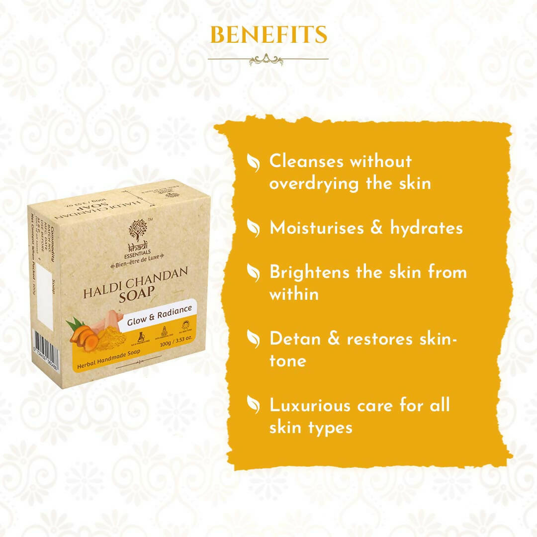 Khadi Essentials Haldi Chandan Herbal Handmade Soap - Distacart
