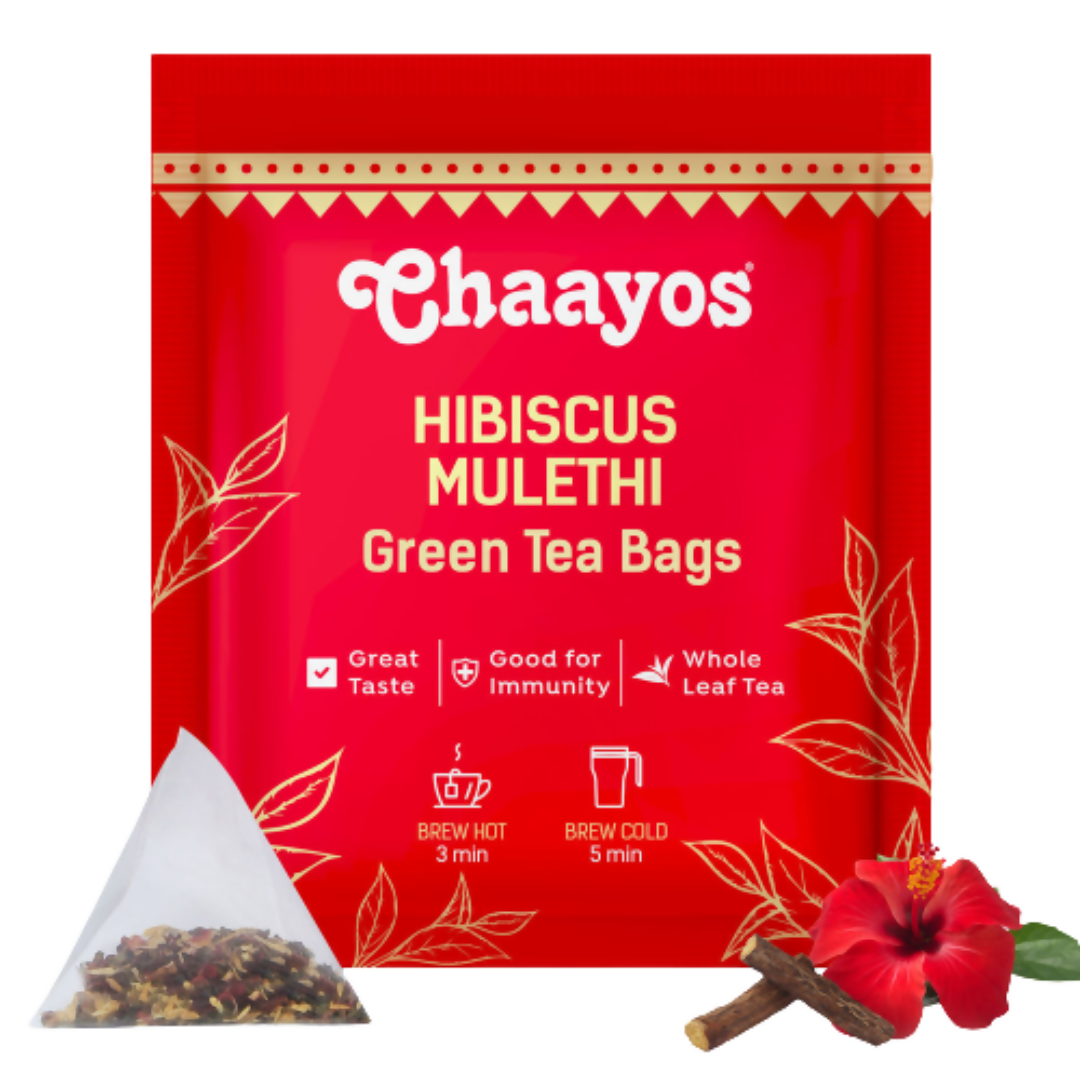 Chaayos Hibiscus Mulethi Green Tea Bags - Distacart
