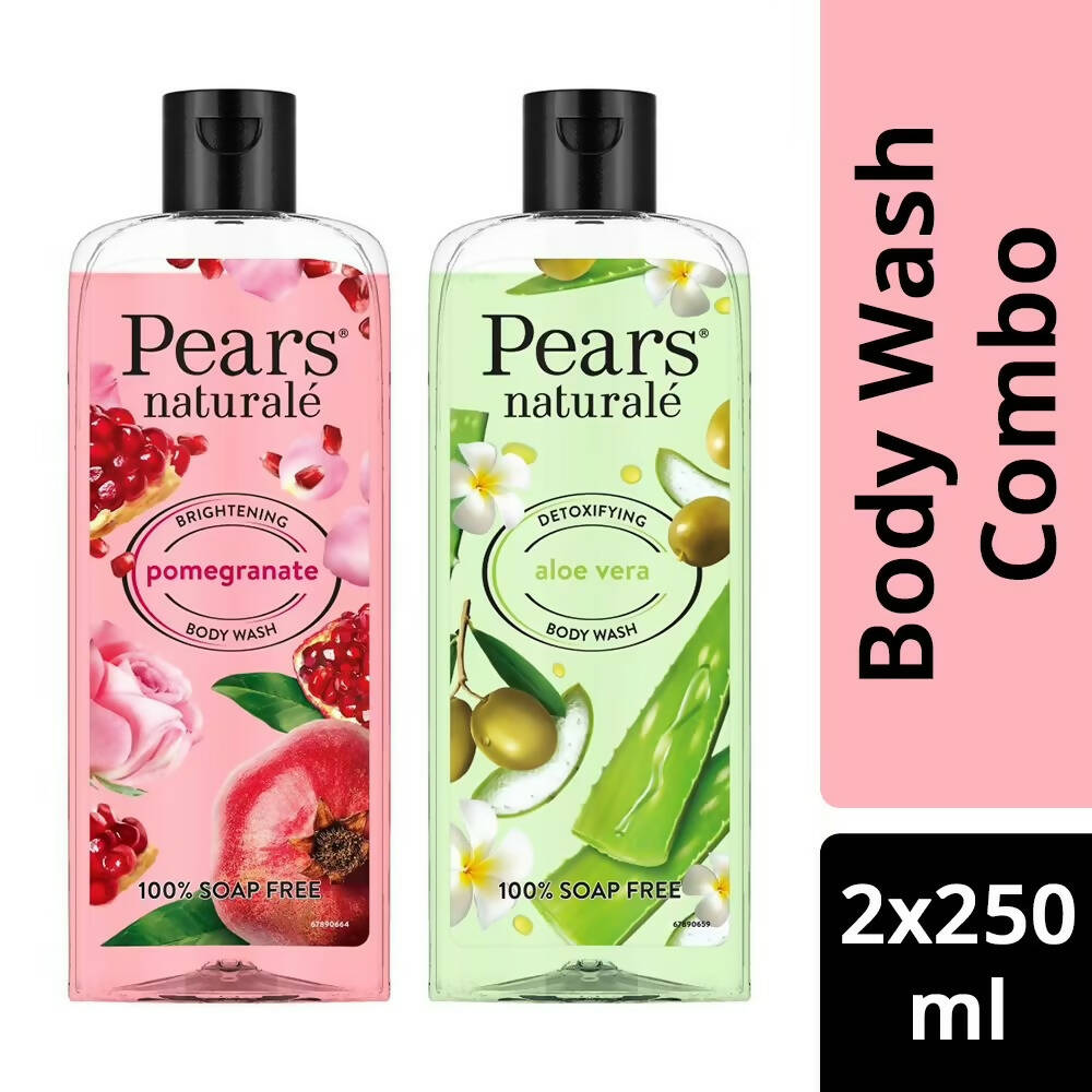 Pears Naturale Detoxifying Aloevera & Brightening Pomegranate Bodywash Combo - Distacart