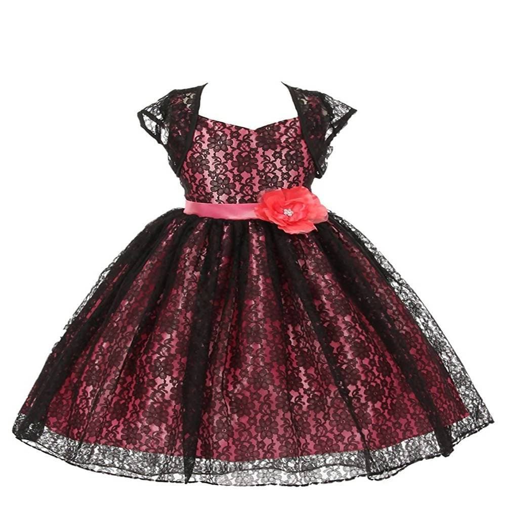 Asmaani Baby Girl's Black Colour Satin A-Line Maxi Full Length Dress (AS-DRESS_22158) - Distacart