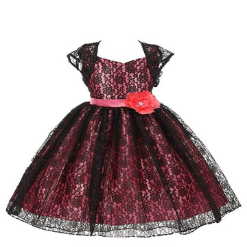 Asmaani Baby Girl's Black Colour Satin A-Line Maxi Full Length Dress (AS-DRESS_22158) - Distacart
