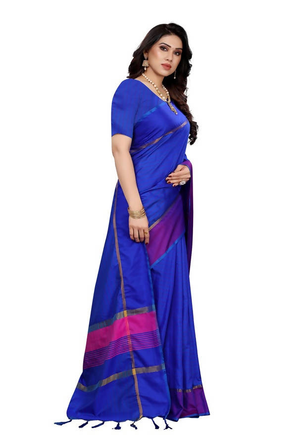 Vamika Royal Blue Cotton Silk Weaving Saree (Binita Royal Blue)