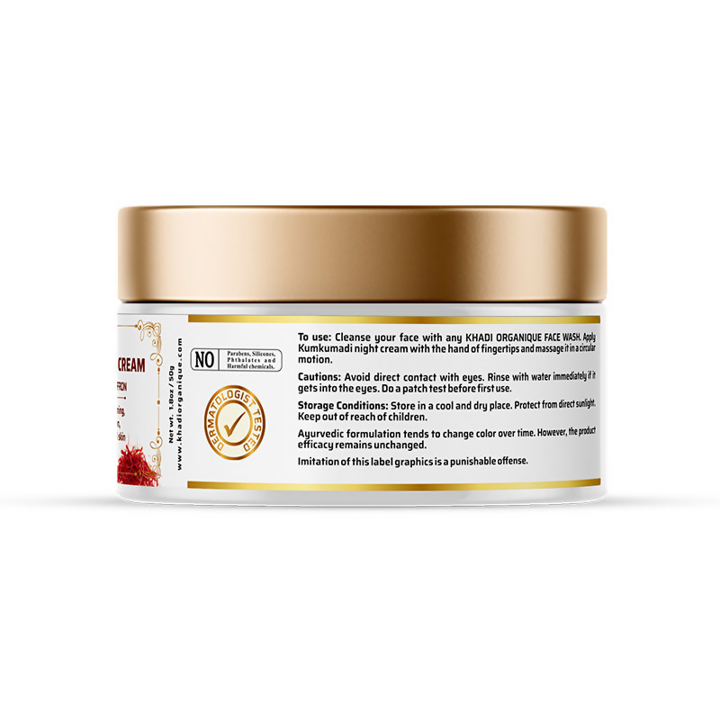 Khadi Organique Kumkumadi Night Cream - Distacart