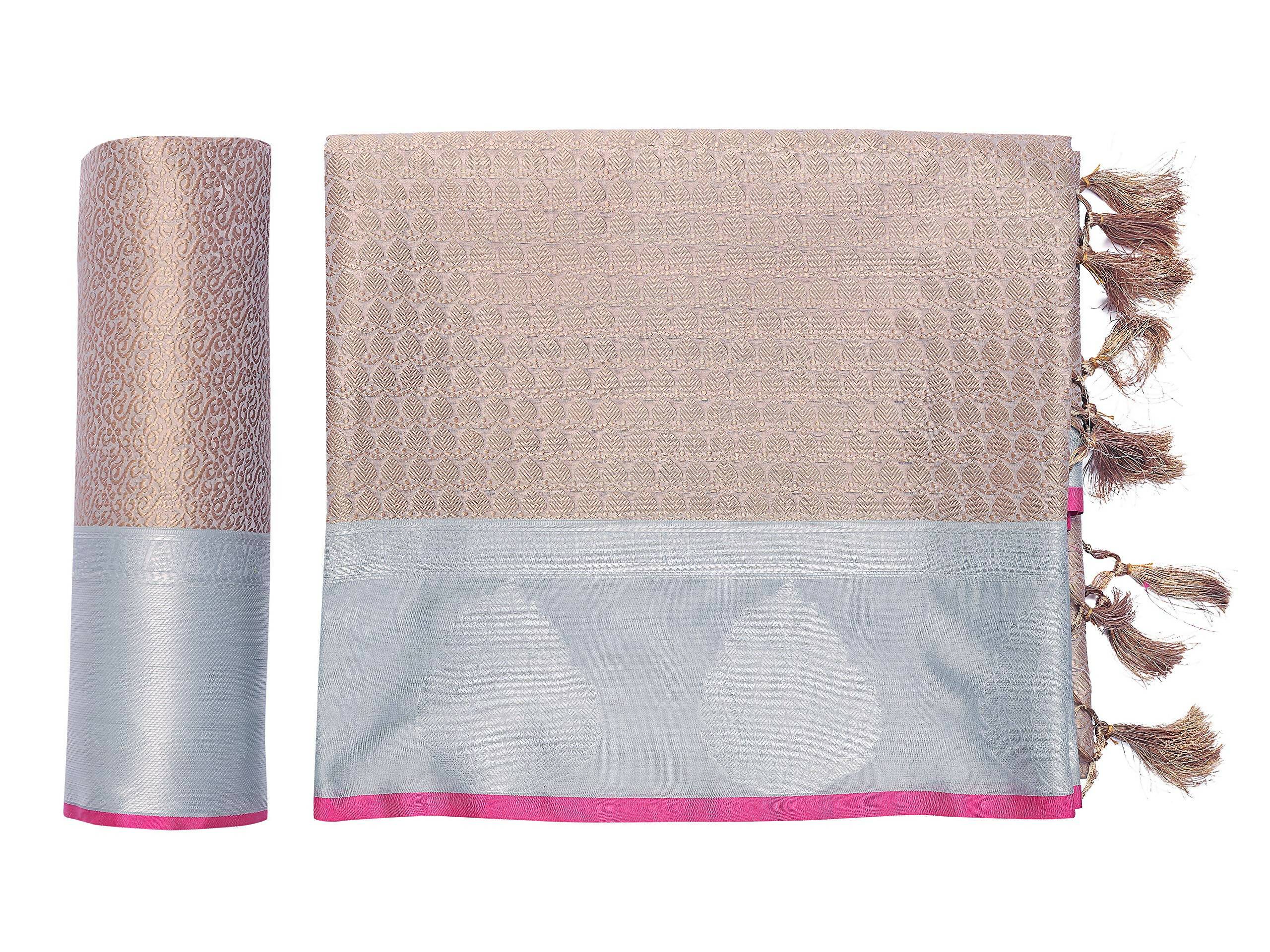 Mimosa Women's Banarasi Art Silk Brown Saree - Distacart