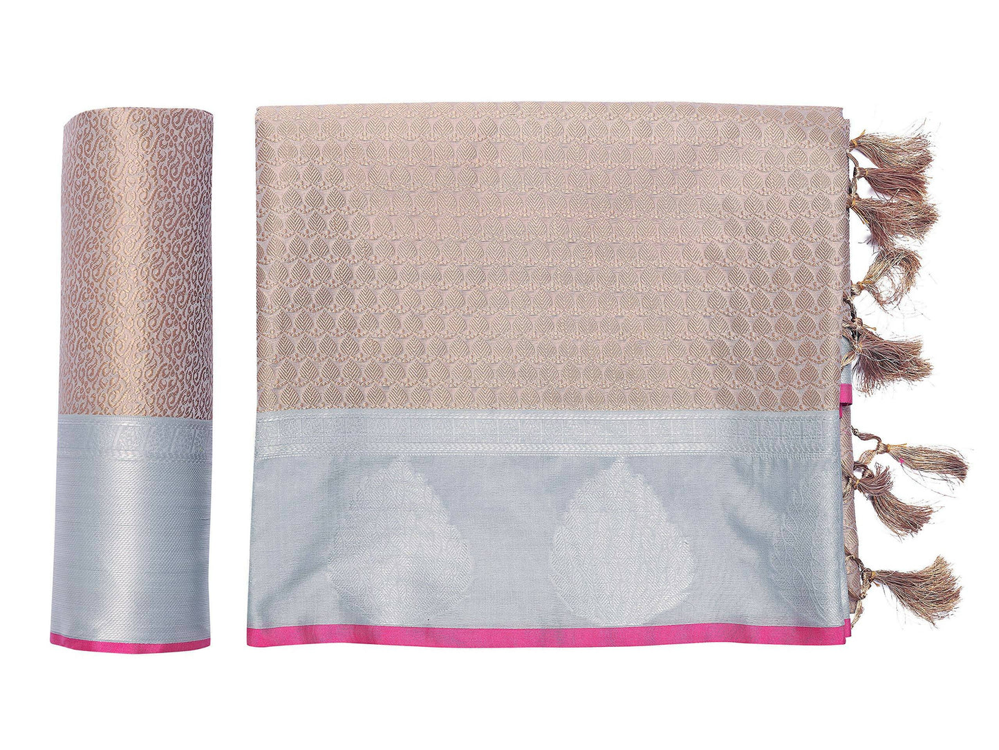 Mimosa Women's Banarasi Art Silk Brown Saree - Distacart