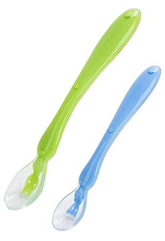 Safe-O-Kid Soft Silicone Tip Spoons 2 Sets Box (4 Spoons), Blue & Green - Distacart
